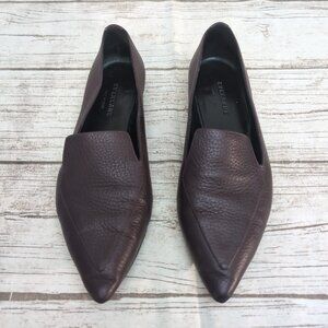 Everlane Women's 8.5 The Modern Point Flats Leather Dark Purple Slip On Loafers